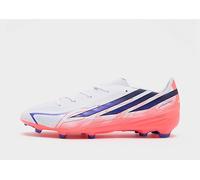 adidas Unisex Kids F50 Hyperfast League Firm Ground Football Boots Kids Shoes, FTWR White/Solar Purple/Solar Turbo, 10 UK Child