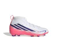 adidas Unisex Kids F50 Hyperfast League Mid Firm Ground Football Boots Kids Shoes, FTWR White/Solar Purple/Solar Turbo, 3.5 UK