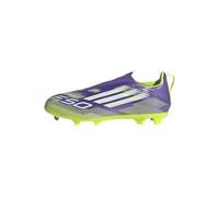 adidas F50 League Laceless Firm Ground Football Boots Kids, Purple Rush/Cloud White/Lucid Lemon, 13.5 UK Child