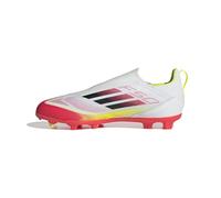 adidas F50 League Laceless Football Boots FG/MG Kids, Cloud White/Core Black/Solar Yellow, 12.5 UK Child