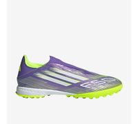 adidas Unisex F50 League Laceless Turf Football Boots, Purple Rush/Cloud White/Lucid Lemon, 9 UK