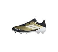 adidas F50 League Messi Football Boots Firm Ground, Gold Metallic/Cloud White/Core Black, 10.5 UK