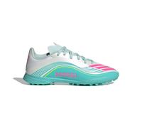 adidas Unisex Kids F50 Messi League Turf Football Shoes Kids, FTWR White/Lucid Pink/Flash Aqua, 5 UK