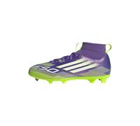 adidas F50 League Mid Firm Multi Ground Football Boots Kids, Purple Rush/Cloud White/Lucid Lemon, 2 UK Child