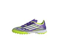 adidas F50 League Turf Football Boots Kids, Purple Rush/Cloud White/Lucid Lemon, 1 UK Child