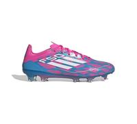 adidas F50 Pro Firm Ground Soccer Shoes - Fibertouch Upper, Lightweight, Sprintweb 3D Texturing, Sprintshell 360 Outsole, Solar Blue/White/Solar Pink, 9.5 Women/8.5 Men