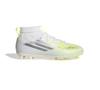 adidas Unisex Kids F50 SPARKFUSION League Mid Cut Firm Ground/Artificial Ground Football Boots Kids, FTWR White/Iron met./hi-res Yellow, 4 UK