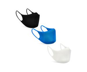 ADIDAS FACE MASK COVER REUSEABLE WASHABLE M/L BLUE WHITE BLACK 3 PACK NEW