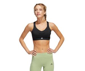 adidas Fastimpact Luxe Run High-Support Bra for Women - Black/White Supportive Running Sports Bra