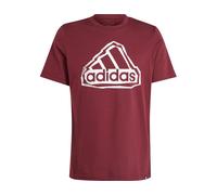 adidas Men's Folded Badge Graphic Tee, Shadow red, L