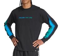 adidas Follow The Line Graphic Mens Running Top Black Long Sleeve Run Jogging