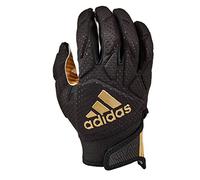 adidas Freak 5.0 Padded Football Receiver Glove, Black/Metallic Gold, Medium