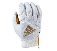 adidas Freak 5.0 Padded Football Receiver Glove, White/Metallic Gold, 2X-Large