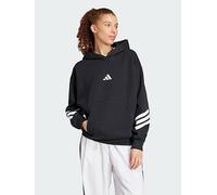 adidas Future Icons 3-Stripes Hoodie, Black, Size S, Women Black