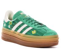 Adidas Gazelle Bold W Floral Limited Lace Up Womens Trainers In Green UK 3 - 8