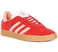 Adidas Gazelle Classic Suede Lace Up Womens Trainers In Red Pink UK 3 - 8