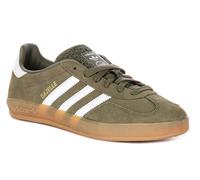 Adidas Gazelle Indoor Q Panel Gum Sole Mens Trainer In Olive White UK 3 - 7