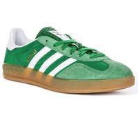 Adidas Gazelle Indoor Suede 3 Layer Gum Sole Mens Trainer In Green UK 3 - 6