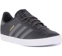 Adidas Gazelle J Retro Style Leather Trainers Boys Shoes In Black UK 3 - 6