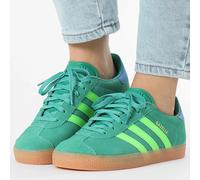 adidas Gazelle Suede Trainers - All Sizes Available - Green/Blue/Gum (JP7127)