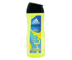 ADIDAS GET READY CITRUS EXTRACT FRESH ENERGY SHOWER GEL BIG 400ML BOTTLE 3 PACK