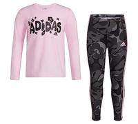 adidas Girls 2-piece Long Sleeve Swing Tee & Printed Legging Set2-Piece Clothing Set, Orchid Fusion, 4