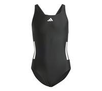 adidas Girl's 3-Stripes C-Back Swimsuit Kids Swimwear, Black/White, 11-12 Years