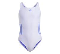 adidas Girl's 3-Stripes C-Back Swimsuit, Violet Tone/Cobalt Blue, 11-12 Years