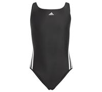adidas Girl's 3 Stripes Swimsuit, Black/White, 11-12 Years