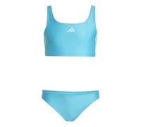 adidas Girl's 3-Stripes V-Back Bikini, Lucid Cyan/Flash Aqua, 14-15 Years