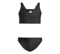 adidas Girl's 3-Stripes V-Back Bikini Swimwear, Black/White, 3-4 Years
