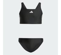 Adidas Girl's 3 Three Stripe V-Back Bikini Kids Swimsuit Swimming Costume BNWT
