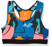 adidas girls Aeroready Allover Print Techfit Bra, Black With Multi, X-Small Plus