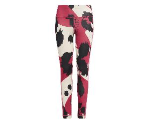 Adidas Girls AEROREADY Animal Print External Pocket Stretch Training Tight Colour: Multicoloured, Size: 13-14 years