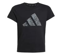 Adidas Girls Animal Big Logo Single Jersey T-Shirt Colour: Black, Size: 13-14 years