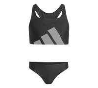 adidas Girl's Big Logo C-Back Bikini Set, Black, 5-6 Years
