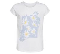 adidas Girls' Big Short Sleeve Cotton Bos Essential Tee, White With Blue, M