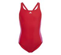 Adidas Girls Cut 3-Stripes Swimsuit Colour: Scarlet, Size: 7-8 years