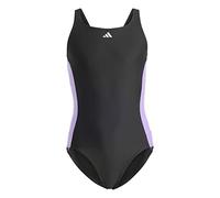 ADIDAS Girl's Cut 3S Suit Swimsuit, Black/Violet Fusion/White, 13-14 Years