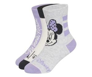 adidas Girl's Disney Minnie Mouse Socks Socks, light grey heather/magic lilac/off white, 6-7 Years