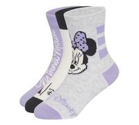 adidas Girl's Disney Minnie Mouse Socks Socks, light grey heather/magic lilac/off white, XS