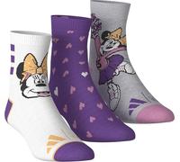 adidas Girl's DISNEY MINNIE MOUSE SOCKS, white/active purple/light grey heather, 6-7 Years