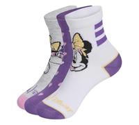 adidas Girl's DISNEY MINNIE MOUSE SOCKS, white/active purple/light grey heather, 6-7 Years