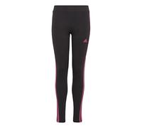 adidas Girl's Essentials 3-Stripes Cotton Tights, Black/semi Lucid Fuchsia, 14-15 Years