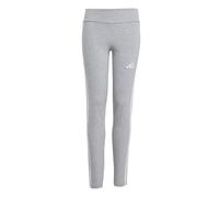 adidas Girl's Essentials 3 Stripes Leggings Tights, medium grey heather/white, 7-8 Years