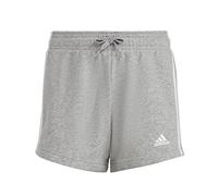 adidas Girl's Essentials 3-Stripes Shorts, Medium Grey Heather/White, 9-10 Years