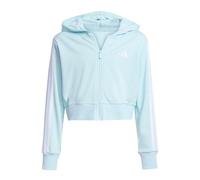 adidas Girl's ESSENTIALS FULL ZIP HOODIE, Halo Mint/White, 9-10 Years