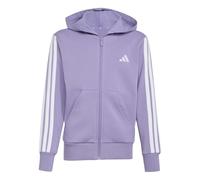 adidas Girl's Essentials Full Zip Hoodie Sweatshirt, magic lilac/white, 9-10 Years