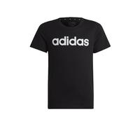 adidas Girl's Essentials Linear Logo Cotton Slim Fit Tee, Black/White, 9-10 Years