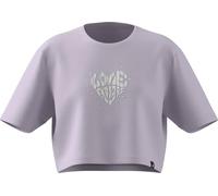 adidas Girl's Everyday Glam Cropped Graphic T-Shirt Junior, ice Lavender, 11-12 Years